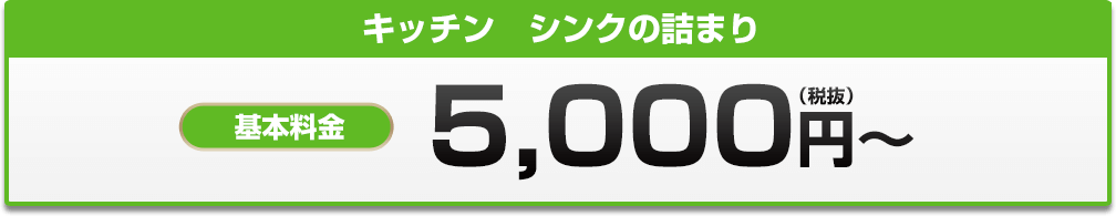 キッチン　シンクの詰まり 5,000円?