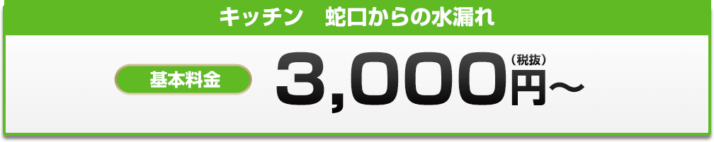 キッチン　蛇口からの水漏れ 3,000円?