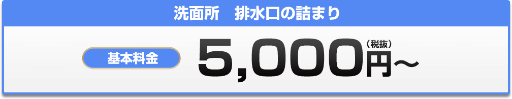 洗面所　排水口の詰まり 5,000円?