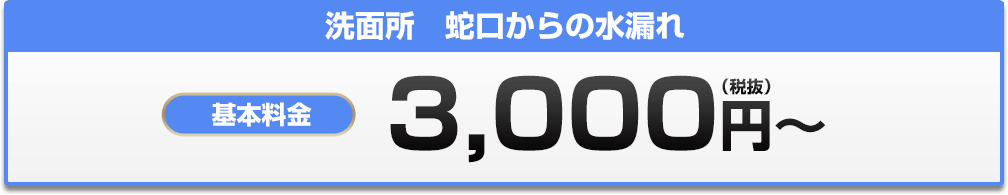 洗面所　蛇口からの水漏れ 3,000円?